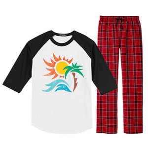 Beach Sunset Summer Raglan Sleeve Pajama Set