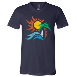 Beach Sunset Summer V-Neck T-Shirt