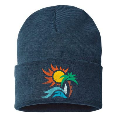 Beach Sunset Summer Sustainable Knit Beanie