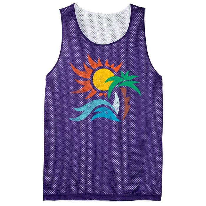 Beach Sunset Summer Mesh Reversible Basketball Jersey Tank