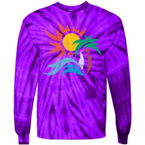 Beach Sunset Summer Tie-Dye Long Sleeve Shirt