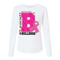 Bulldogs School Spirit Game Day We Wear Pink Breast Cancer Womens Cotton Relaxed Long Sleeve T-Shirt