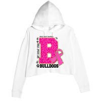 Bulldogs School Spirit Game Day We Wear Pink Breast Cancer Crop Fleece Hoodie