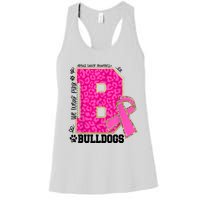 Bulldogs School Spirit Game Day We Wear Pink Breast Cancer Women's Racerback Tank