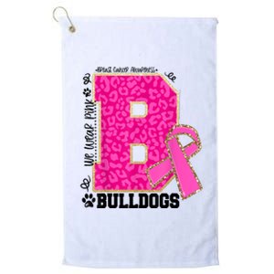 Bulldogs School Spirit Game Day We Wear Pink Breast Cancer Platinum Collection Golf Towel