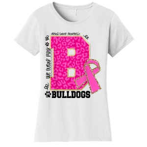 Bulldogs School Spirit Game Day We Wear Pink Breast Cancer Women's T-Shirt