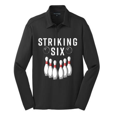 Bowling Striking Six Silk Touch Performance Long Sleeve Polo