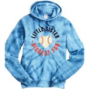 Baseball Sister 's Little Sister Biggest Fan Tee Ball Tie Dye Hoodie