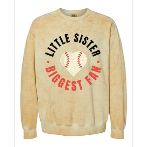 Baseball Sister 's Little Sister Biggest Fan Tee Ball Colorblast Crewneck Sweatshirt