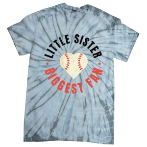 Baseball Sister 's Little Sister Biggest Fan Tee Ball Tie-Dye T-Shirt