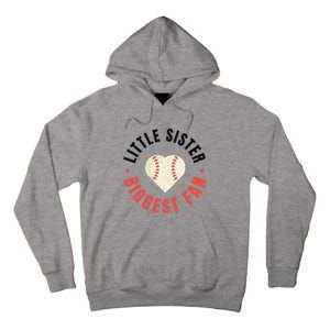 Baseball Sister 's Little Sister Biggest Fan Tee Ball Tall Hoodie