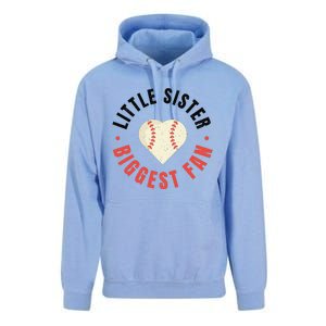 Baseball Sister 's Little Sister Biggest Fan Tee Ball Unisex Surf Hoodie