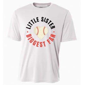 Baseball Sister 's Little Sister Biggest Fan Tee Ball Cooling Performance Crew T-Shirt