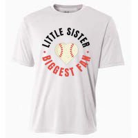 Baseball Sister 's Little Sister Biggest Fan Tee Ball Cooling Performance Crew T-Shirt