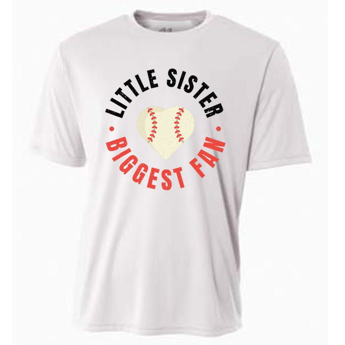 Baseball Sister 's Little Sister Biggest Fan Tee Ball Cooling Performance Crew T-Shirt