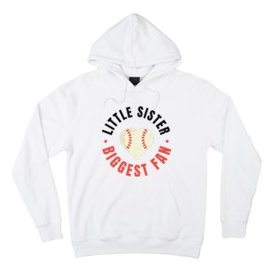 Baseball Sister 's Little Sister Biggest Fan Tee Ball Hoodie