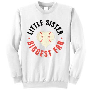 Baseball Sister 's Little Sister Biggest Fan Tee Ball Sweatshirt