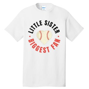 Baseball Sister 's Little Sister Biggest Fan Tee Ball Tall T-Shirt