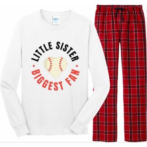 Baseball Sister 's Little Sister Biggest Fan Tee Ball Long Sleeve Pajama Set