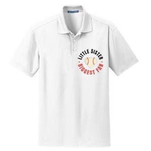 Baseball Sister 's Little Sister Biggest Fan Tee Ball Dry Zone Grid Polo