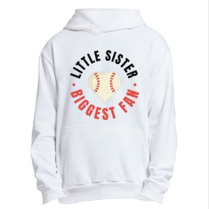 Baseball Sister 's Little Sister Biggest Fan Tee Ball Urban Pullover Hoodie