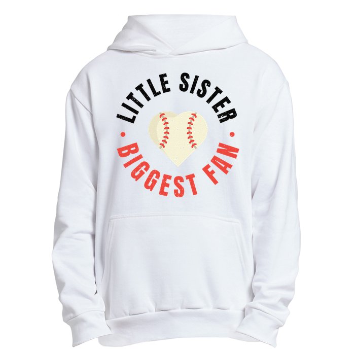 Baseball Sister 's Little Sister Biggest Fan Tee Ball Urban Pullover Hoodie