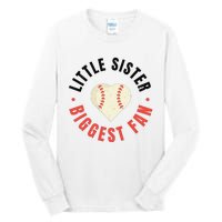 Baseball Sister 's Little Sister Biggest Fan Tee Ball Tall Long Sleeve T-Shirt