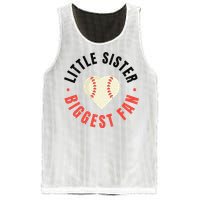 Baseball Sister 's Little Sister Biggest Fan Tee Ball Mesh Reversible Basketball Jersey Tank