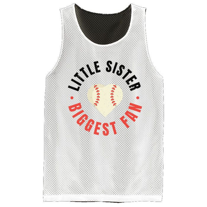 Baseball Sister 's Little Sister Biggest Fan Tee Ball Mesh Reversible Basketball Jersey Tank