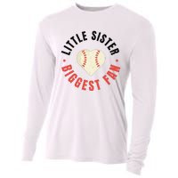 Baseball Sister 's Little Sister Biggest Fan Tee Ball Cooling Performance Long Sleeve Crew