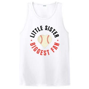 Baseball Sister 's Little Sister Biggest Fan Tee Ball PosiCharge Competitor Tank