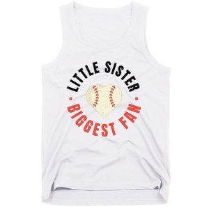 Baseball Sister 's Little Sister Biggest Fan Tee Ball Tank Top