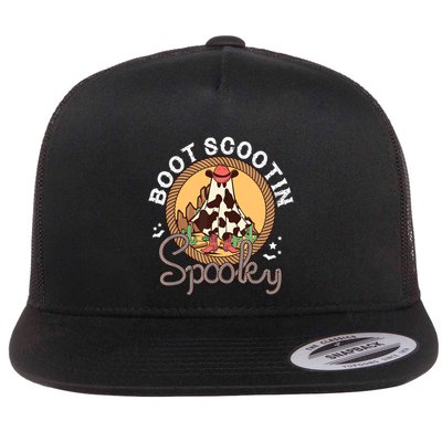Boot Scootin Spooky Western Halloween Ghost Spooky Season Flatbill Hat
