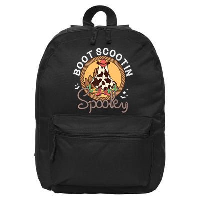 Boot Scootin Spooky Western Halloween Ghost Spooky Season 16 in Basic Backpack