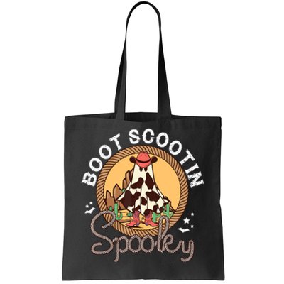 Boot Scootin Spooky Western Halloween Ghost Spooky Season Tote Bag