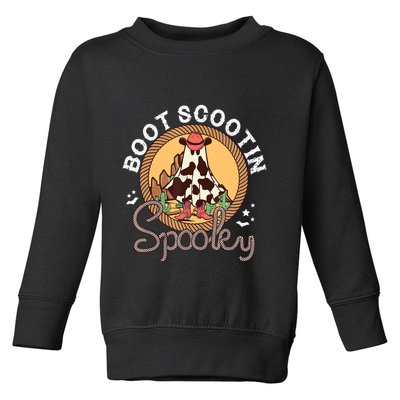 Boot Scootin Spooky Western Halloween Ghost Spooky Season Toddler Sweatshirt