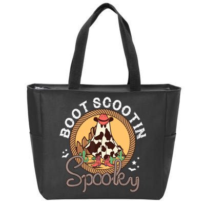 Boot Scootin Spooky Western Halloween Ghost Spooky Season Zip Tote Bag