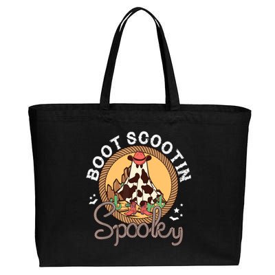 Boot Scootin Spooky Western Halloween Ghost Spooky Season Cotton Canvas Jumbo Tote