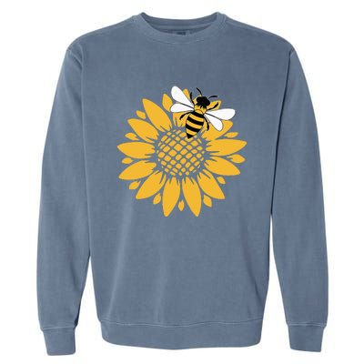 Bumblebee Sunflower Springtime Save The Bees Honeybee Garment-Dyed Sweatshirt