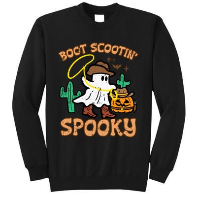 Boot Scootin Spooky Ghost Cowboy Funny Halloween Tall Sweatshirt