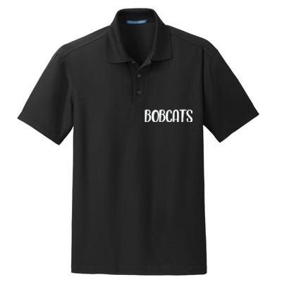 Bobcats School Spirit Team Mascot Teacher Gift Dry Zone Grid Polo