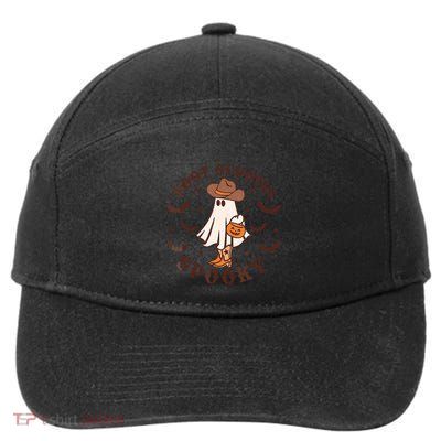 Boot Scootin Spooky Cowboy Ghost Western Halloween Cute Spooky 7-Panel Snapback Hat