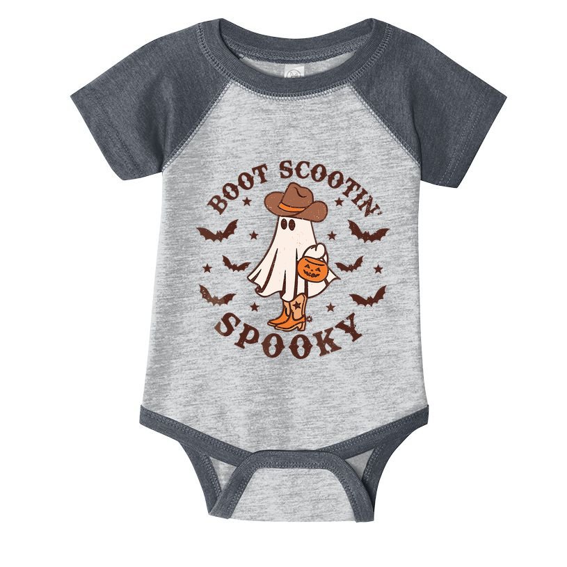 Boot Scootin Spooky Cowboy Ghost Western Halloween Cute Spooky Infant Baby Jersey Bodysuit
