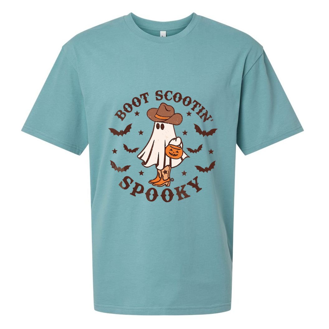 Boot Scootin Spooky Cowboy Ghost Western Halloween Cute Spooky Sueded Cloud Jersey T-Shirt