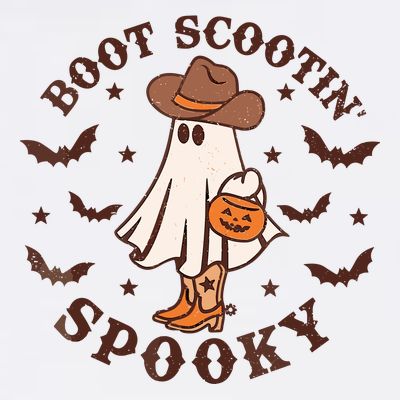 Boot Scootin Spooky Cowboy Ghost Western Halloween Cute Spooky T-Shirt
