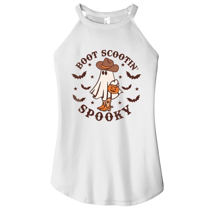 Boot Scootin Spooky Cowboy Ghost Western Halloween Cute Spooky Women's Perfect Tri Rocker Tank