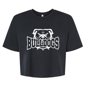 Bulldogs School Sports Fan Team Spirit Bella+Canvas Jersey Crop Tee