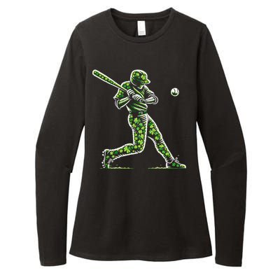 Baseball Shamrocks St Patricks Day Baseball Gift Womens CVC Long Sleeve Shirt