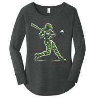 Baseball Shamrocks St Patricks Day Baseball Gift Women's Perfect Tri Tunic Long Sleeve Shirt