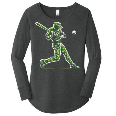 Baseball Shamrocks St Patricks Day Baseball Gift Women's Perfect Tri Tunic Long Sleeve Shirt